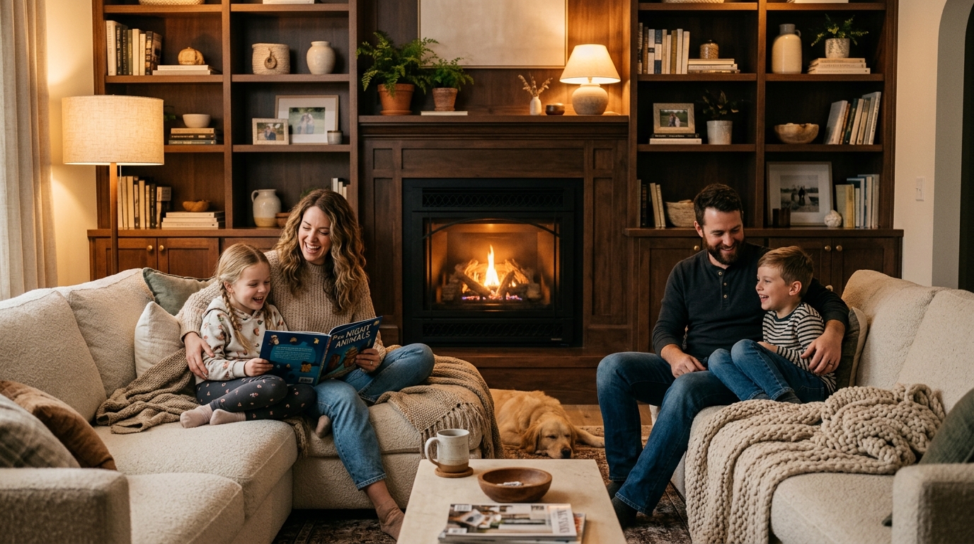 Built-In Entertainment Center with Fireplace Ideas