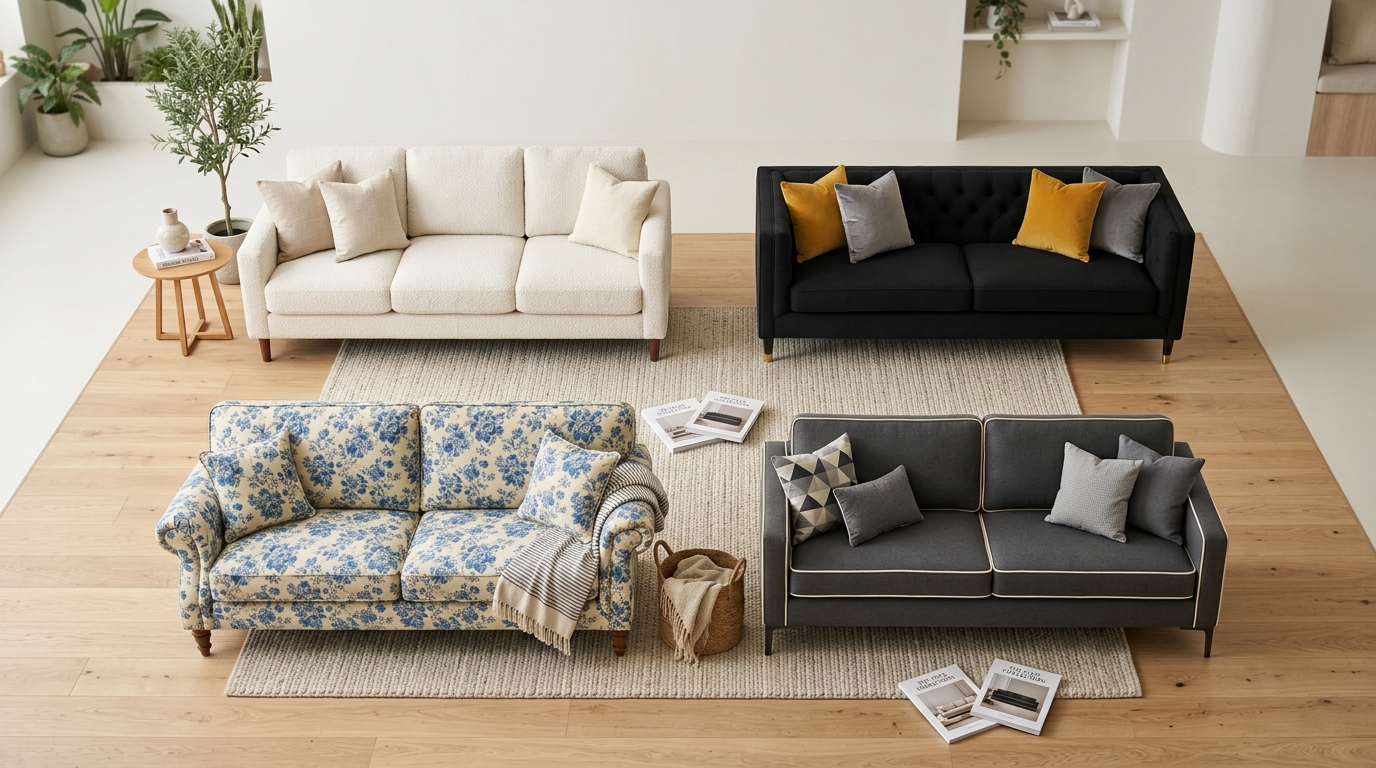 Fancy Three Seater Sofa Design for a Living Room
