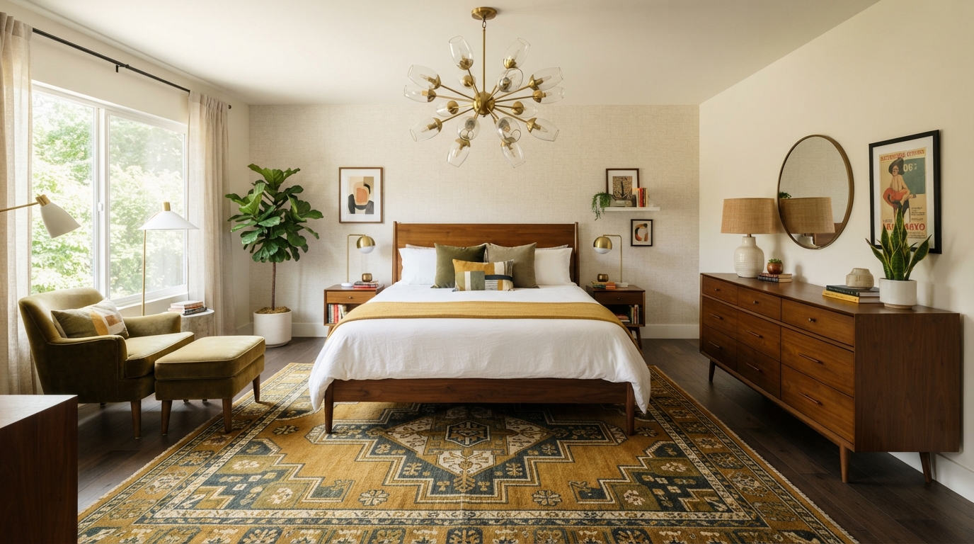 Mid-Century Modern Queen Bed