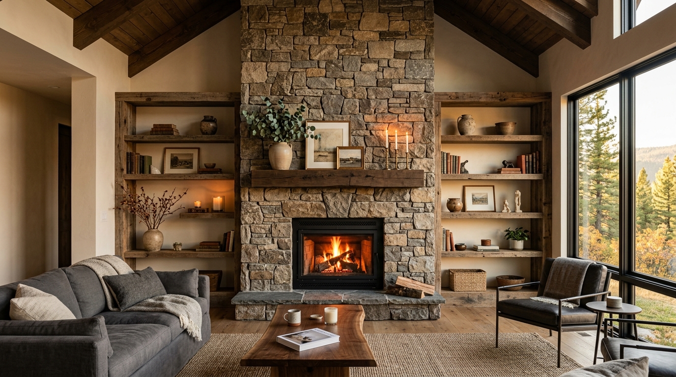 Built-In Entertainment Center with Fireplace Ideas